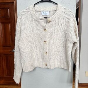 Old Navy Women's Beige Cable Knit Cardigan